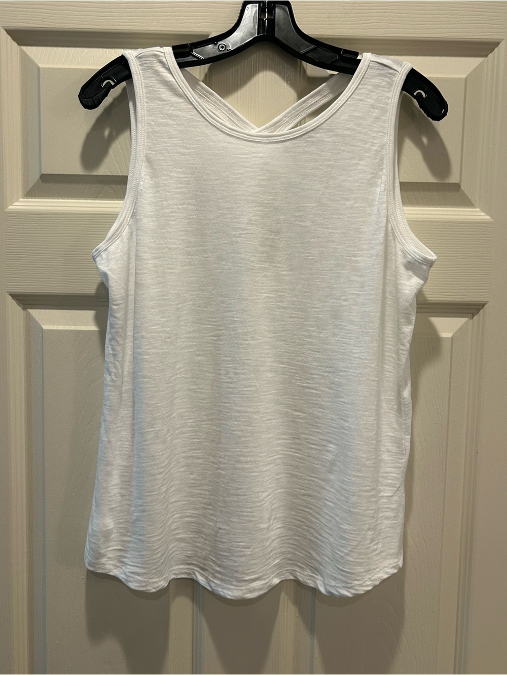 White House Black Market White Cross-Back Tank Top